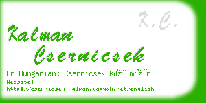 kalman csernicsek business card